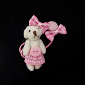 Pink-Skirt White Bear Elastic Ponytail Holder