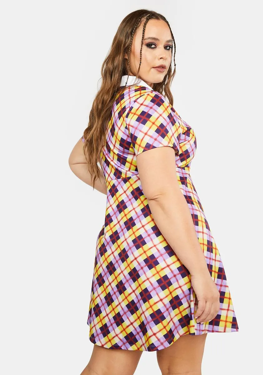 Plus All Hail Me Plaid Babydoll Dress