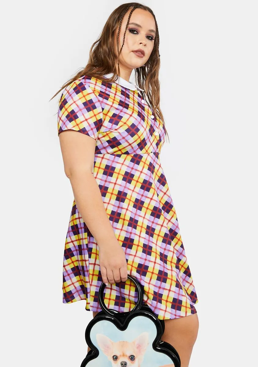 Plus All Hail Me Plaid Babydoll Dress