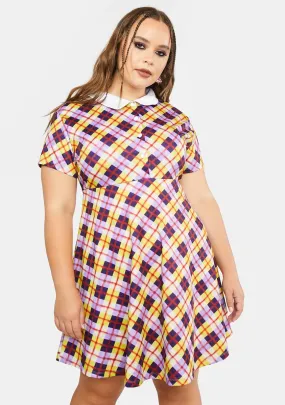 Plus All Hail Me Plaid Babydoll Dress