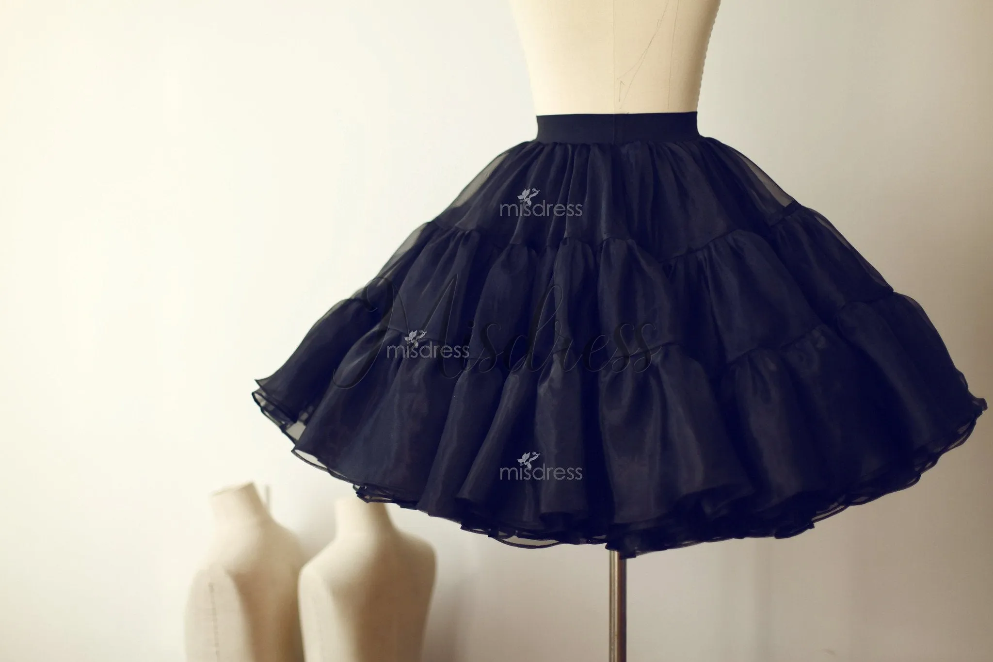 Princess Black Organza Petticoat Underskirt Crinoline TUTU Skirt