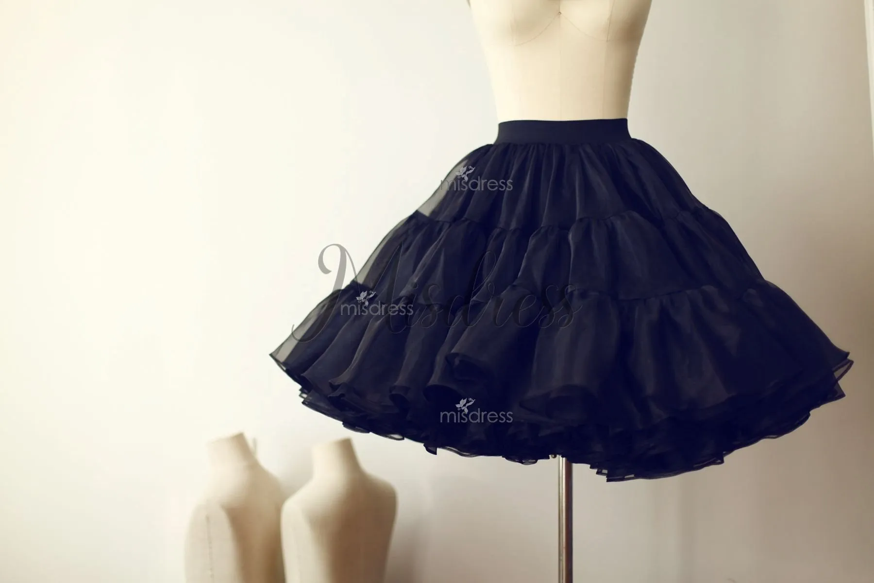 Princess Black Organza Petticoat Underskirt Crinoline TUTU Skirt