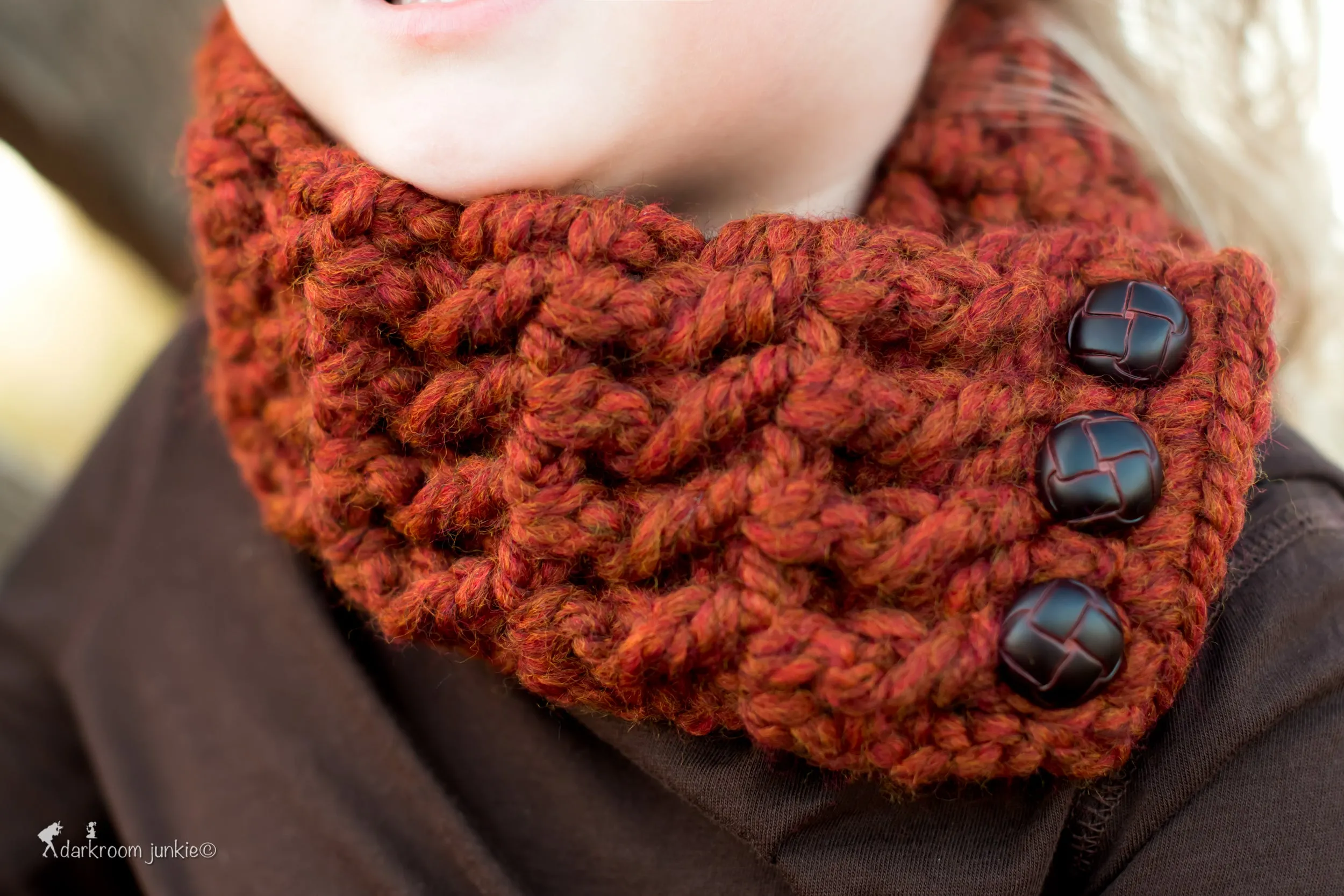 Pumpkin spice button scarf