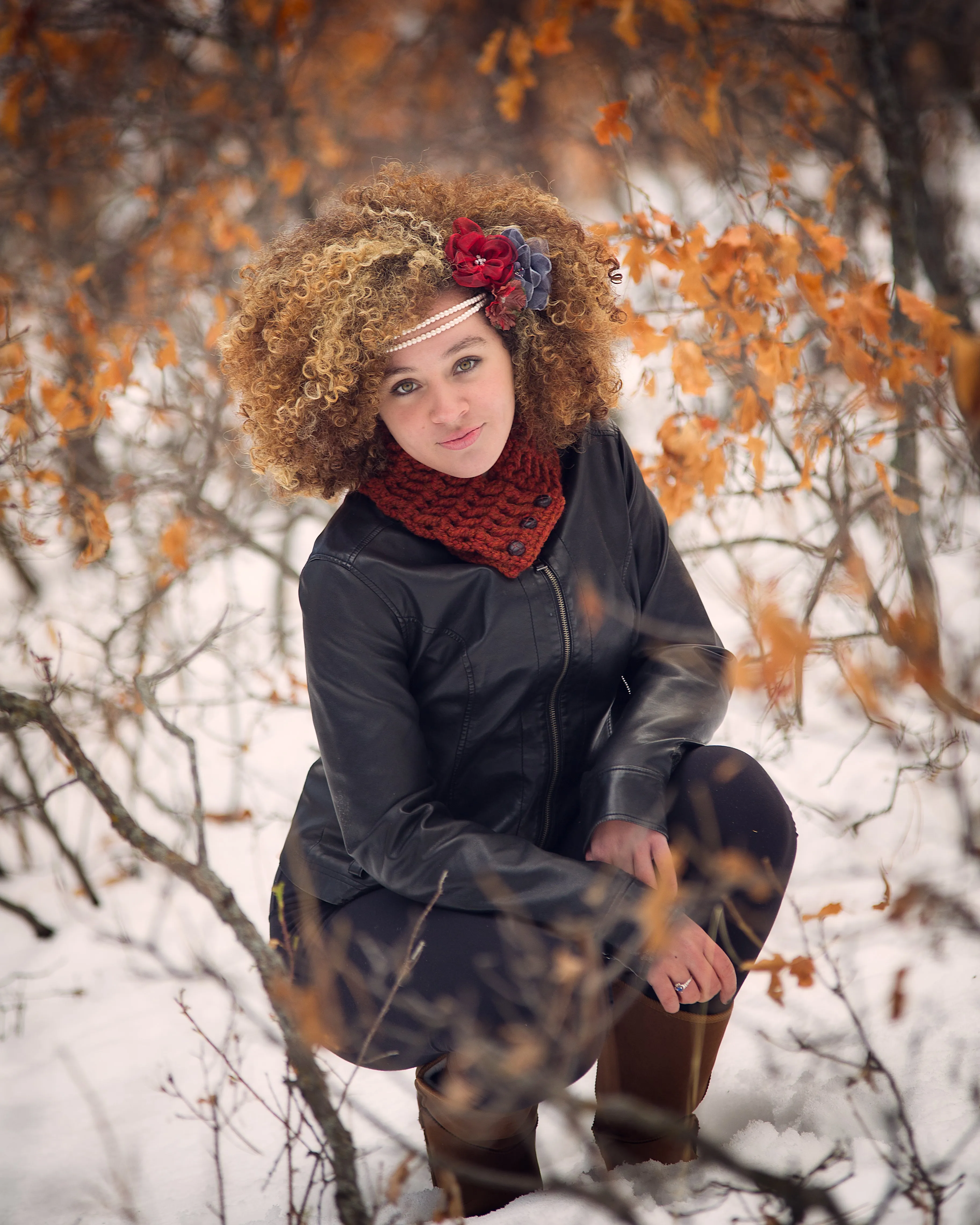 Pumpkin spice button scarf