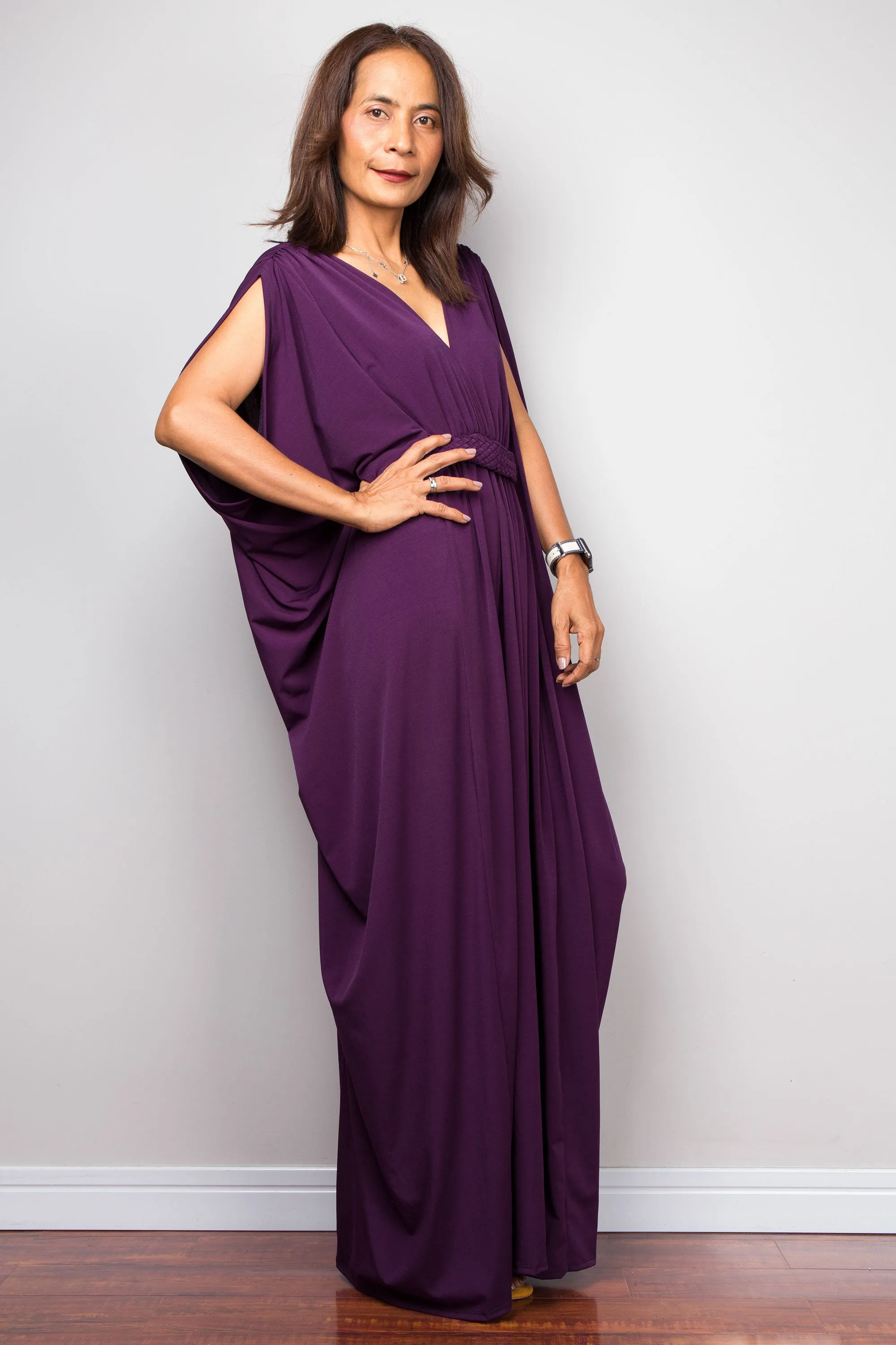 Purple kaftan maxi dress