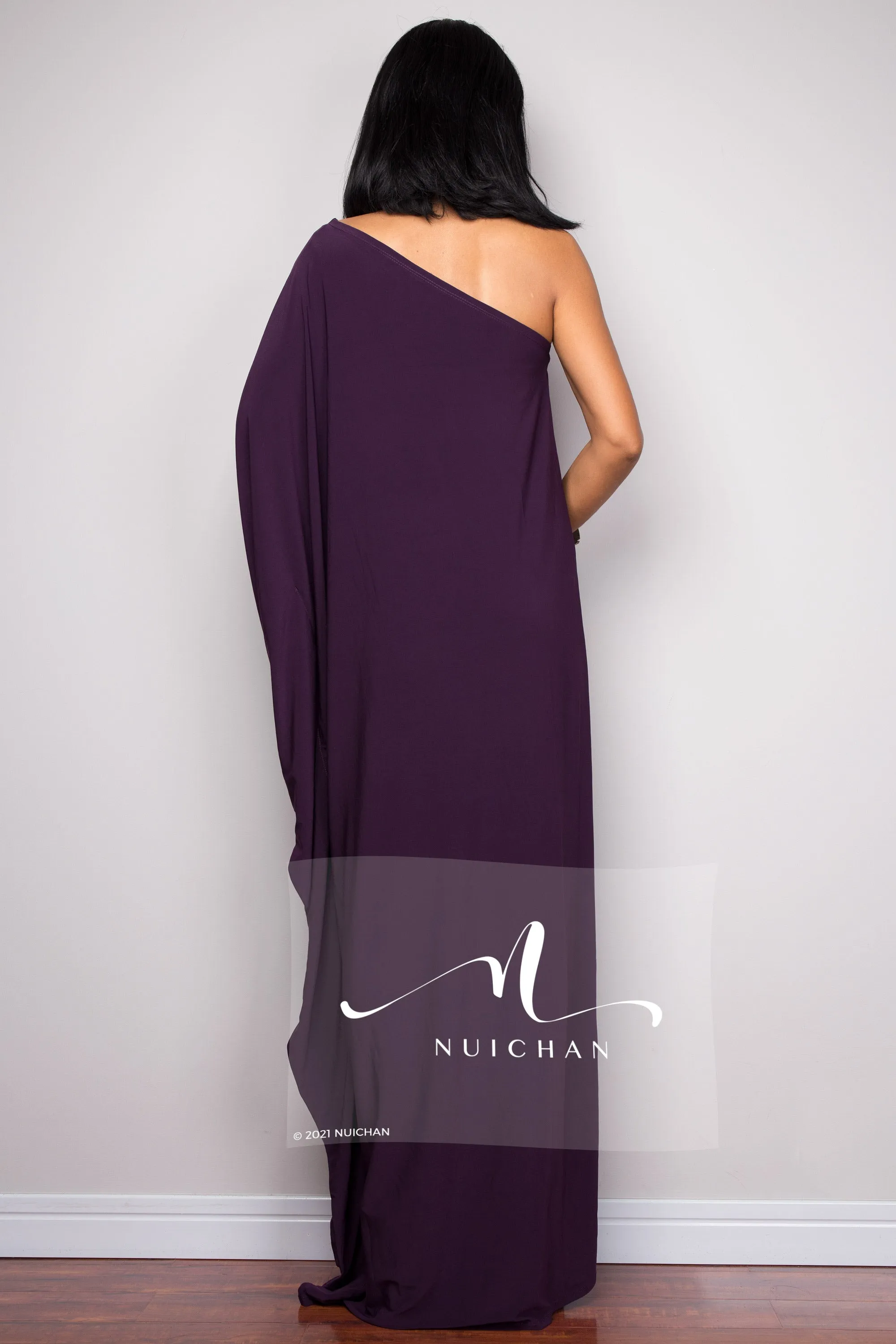 Purple one shoulder dress