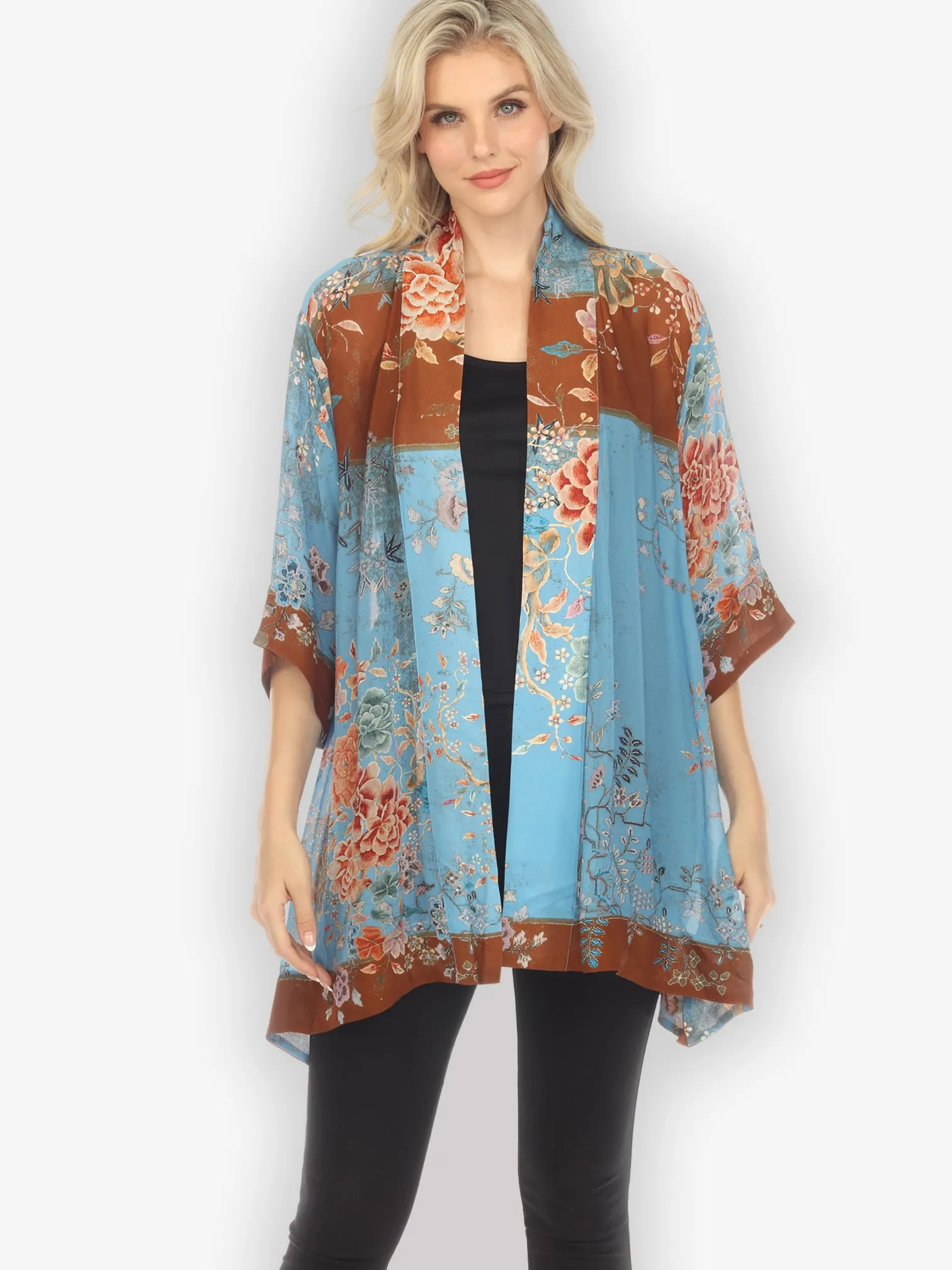 Queenly Radiant Charm in Blue Kimono Jacket