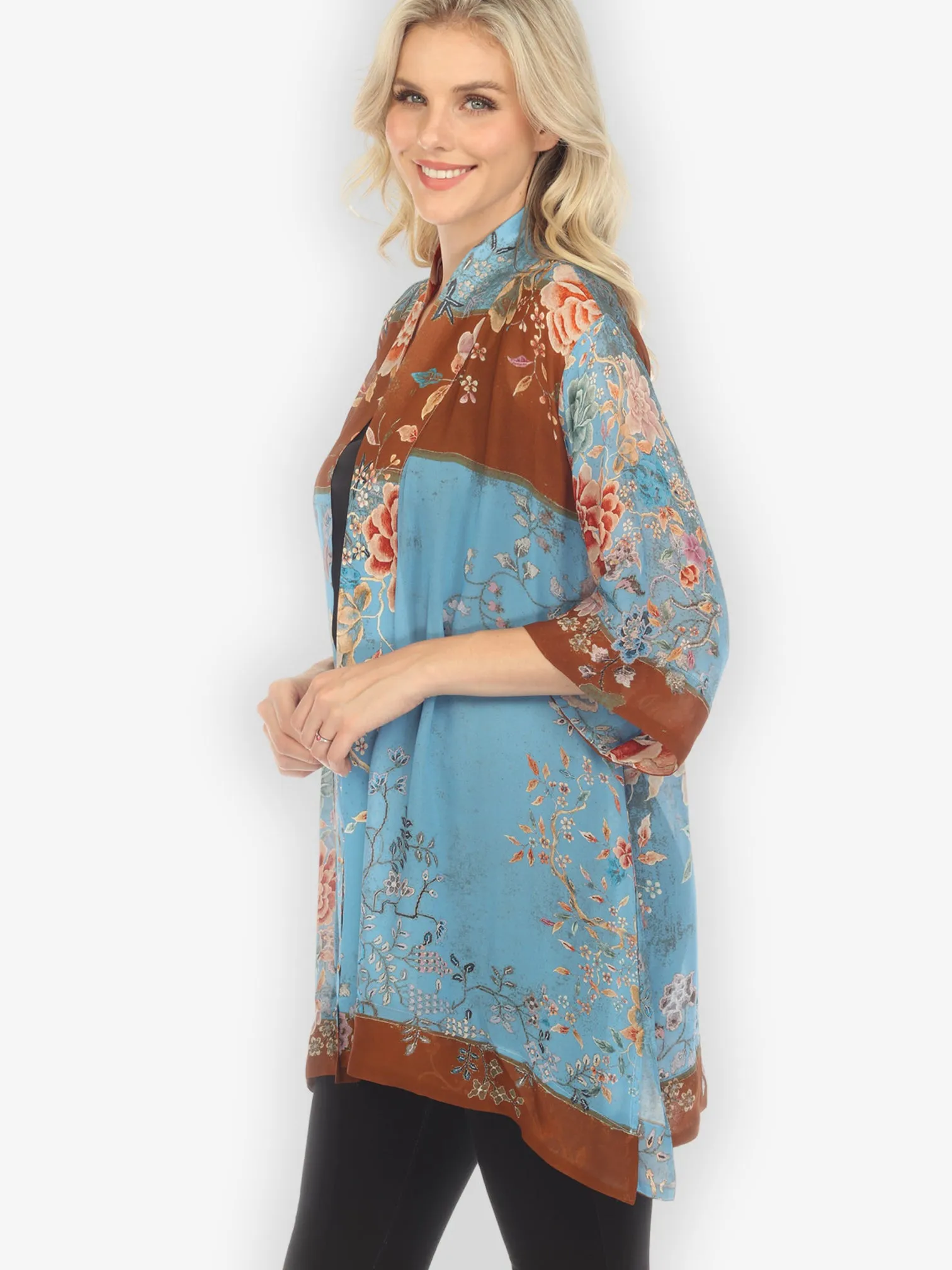 Queenly Radiant Charm in Blue Kimono Jacket