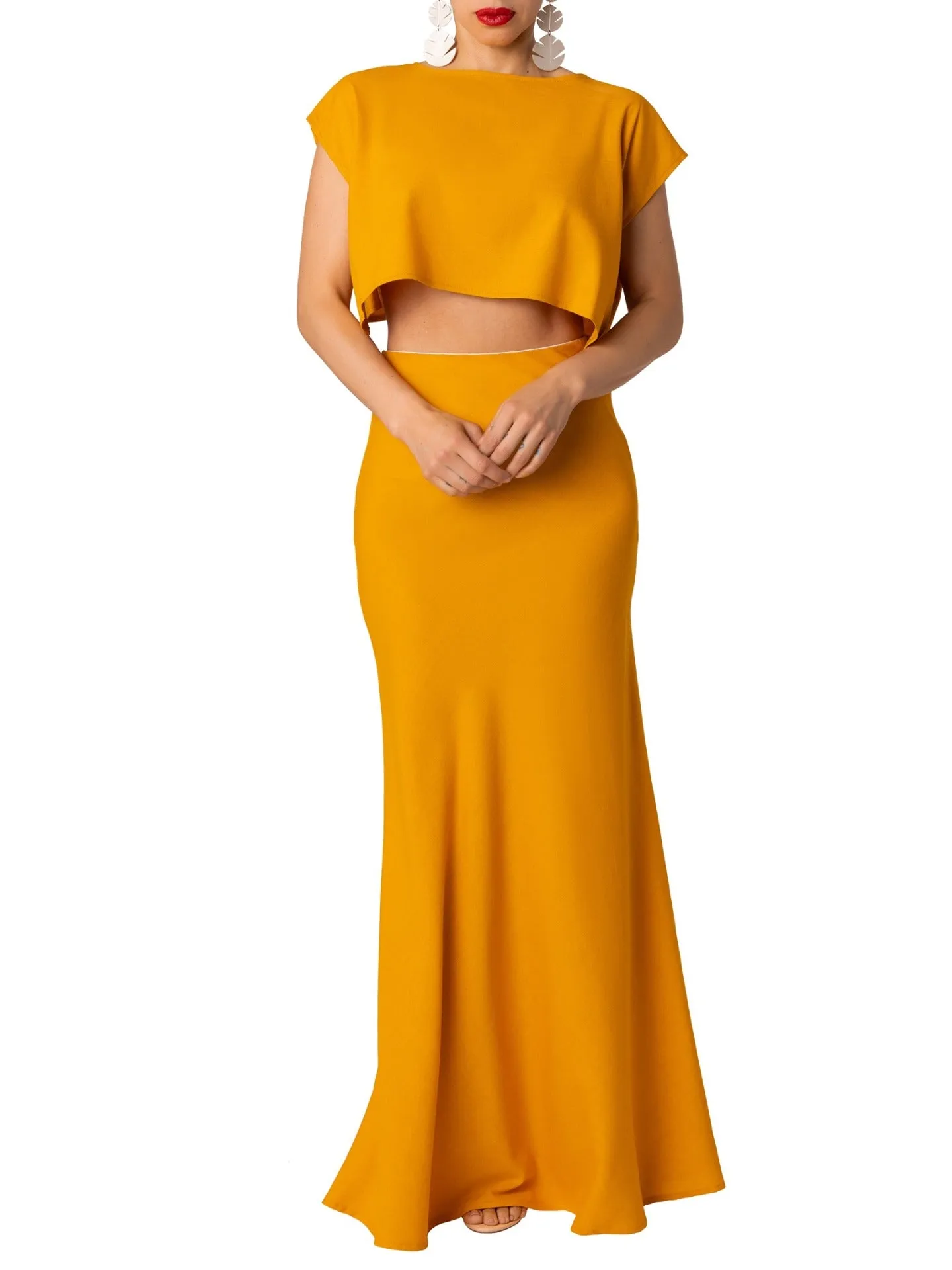 "Spiaggia" Yellow Mermaid Maxi Skirt