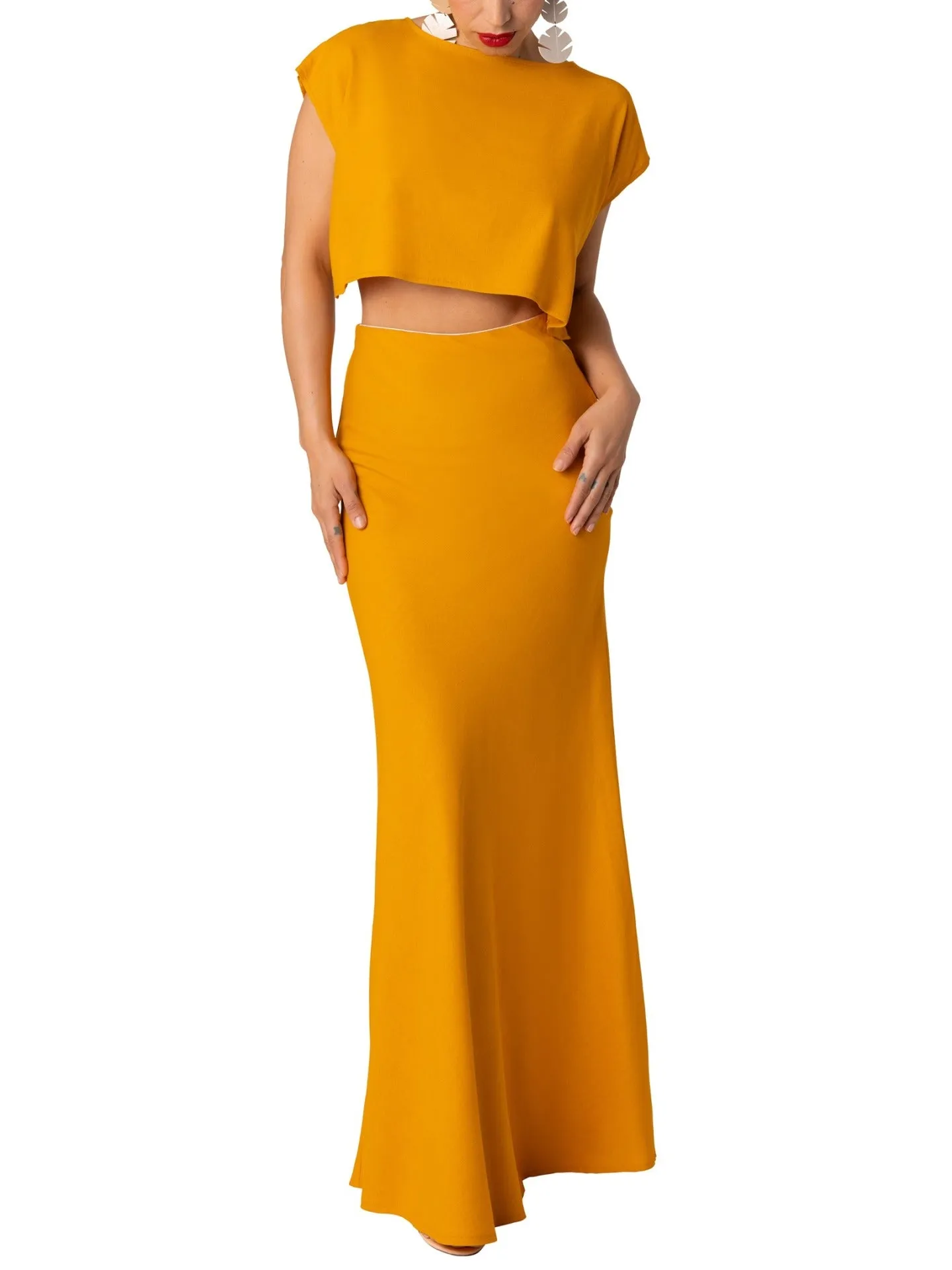 "Spiaggia" Yellow Mermaid Maxi Skirt