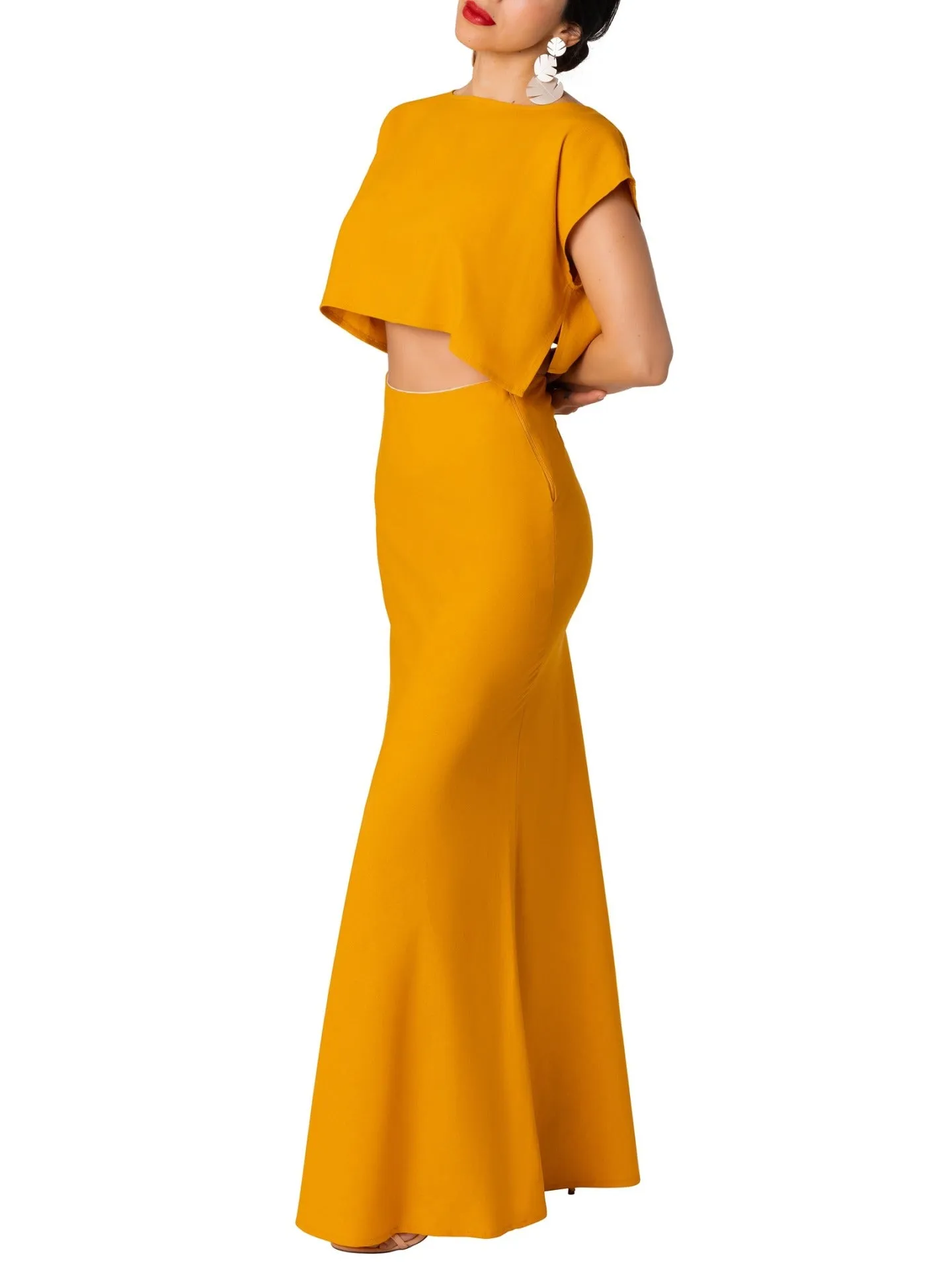 "Spiaggia" Yellow Mermaid Maxi Skirt