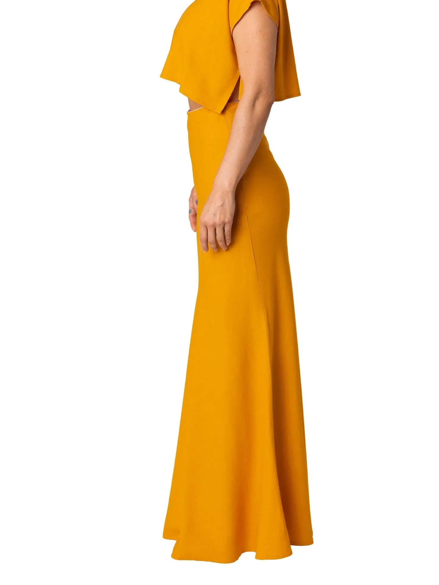 "Spiaggia" Yellow Mermaid Maxi Skirt