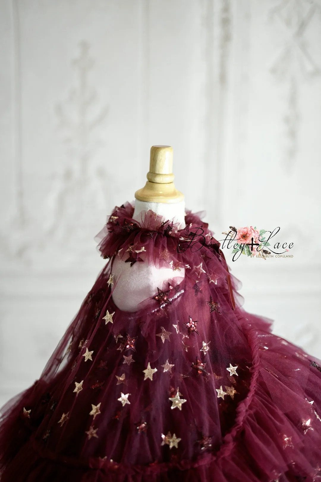 Retired rental EUC "Starlet" Toddler burgundy dress cape -Petal Length Dress ( 3 Year - Petite 4 Year)