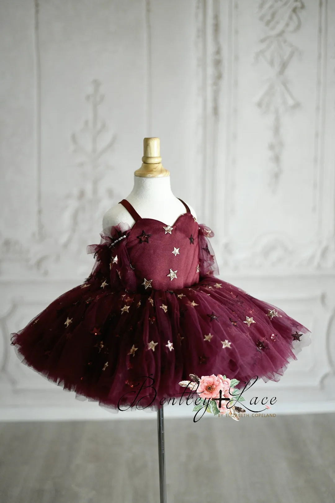 Retired rental EUC "Starlet" Toddler burgundy dress cape -Petal Length Dress ( 3 Year - Petite 4 Year)