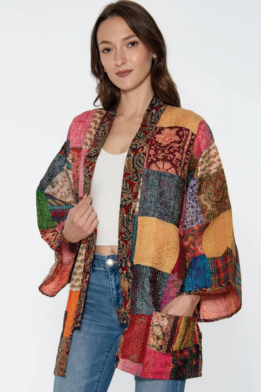 Reversible Kantha Silk Kimono Jacket