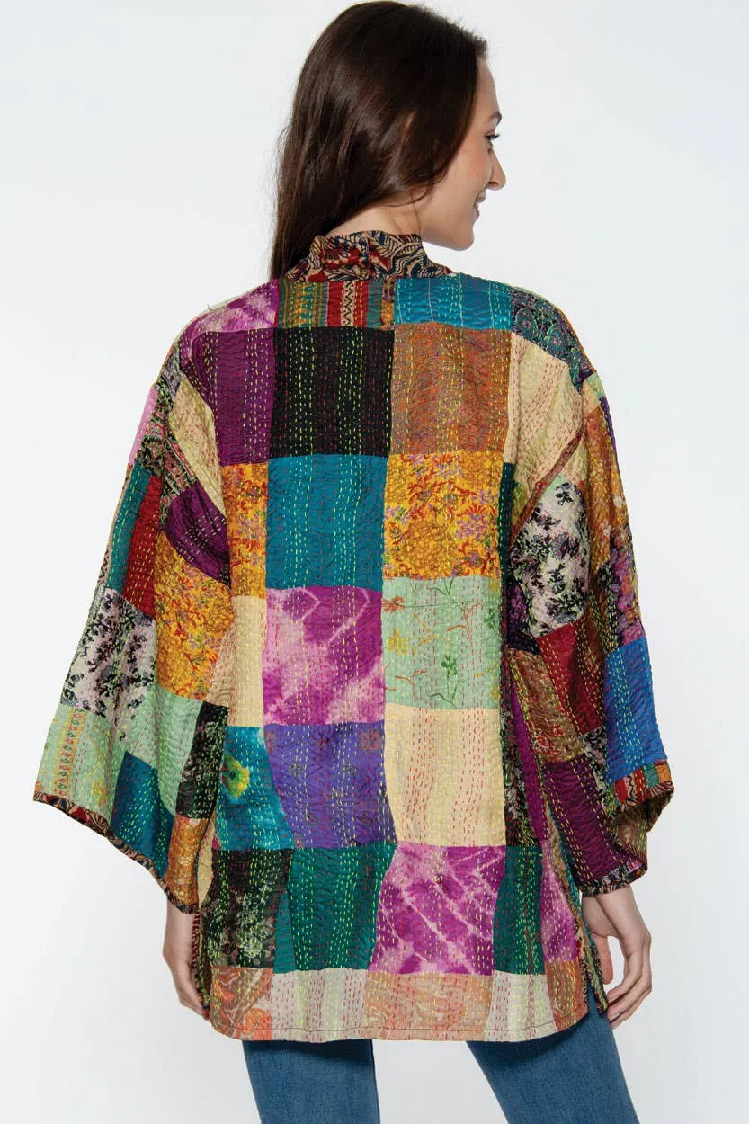 Reversible Kantha Silk Kimono Jacket