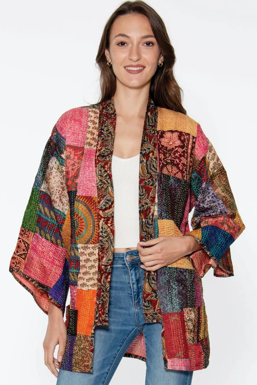 Reversible Kantha Silk Kimono Jacket