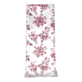 Rose Pink Floral Printed Scarf With Pocket Square