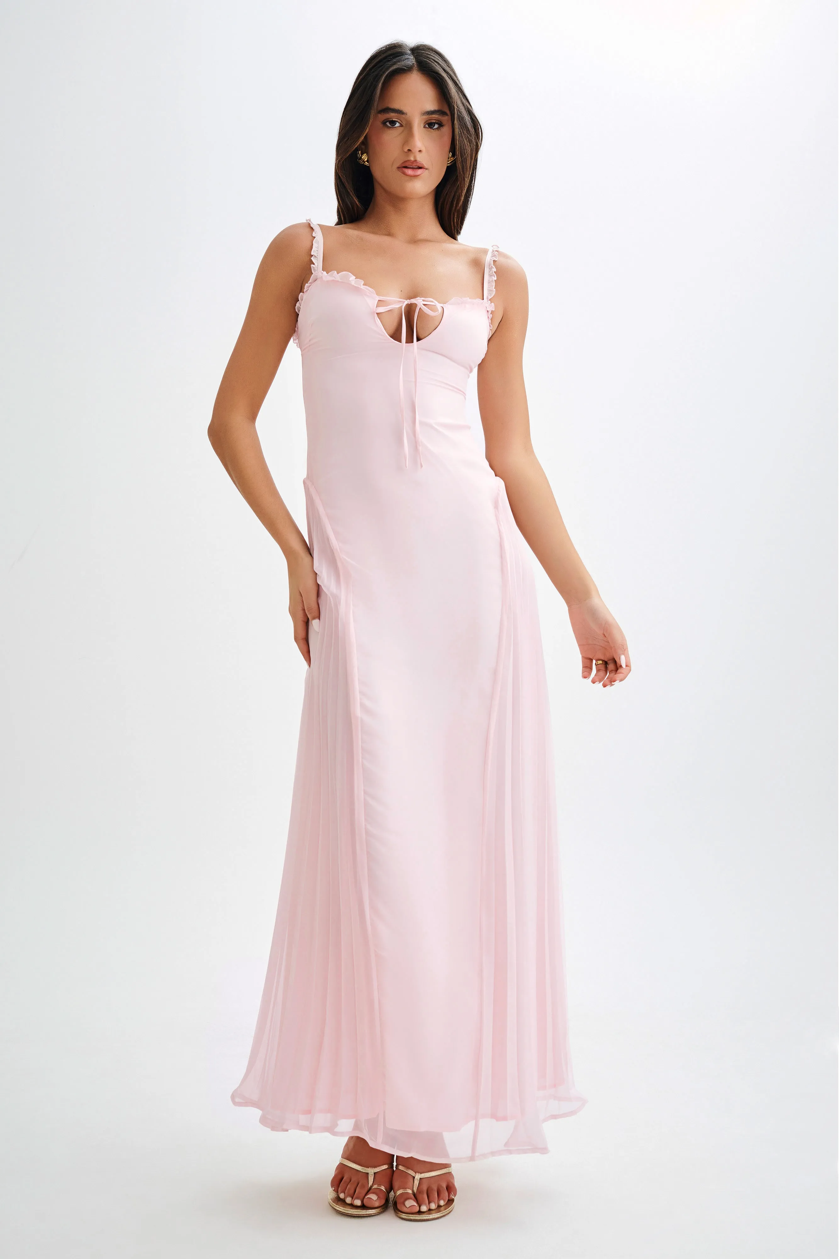 Saira Chiffon Maxi Dress - Powder Pink