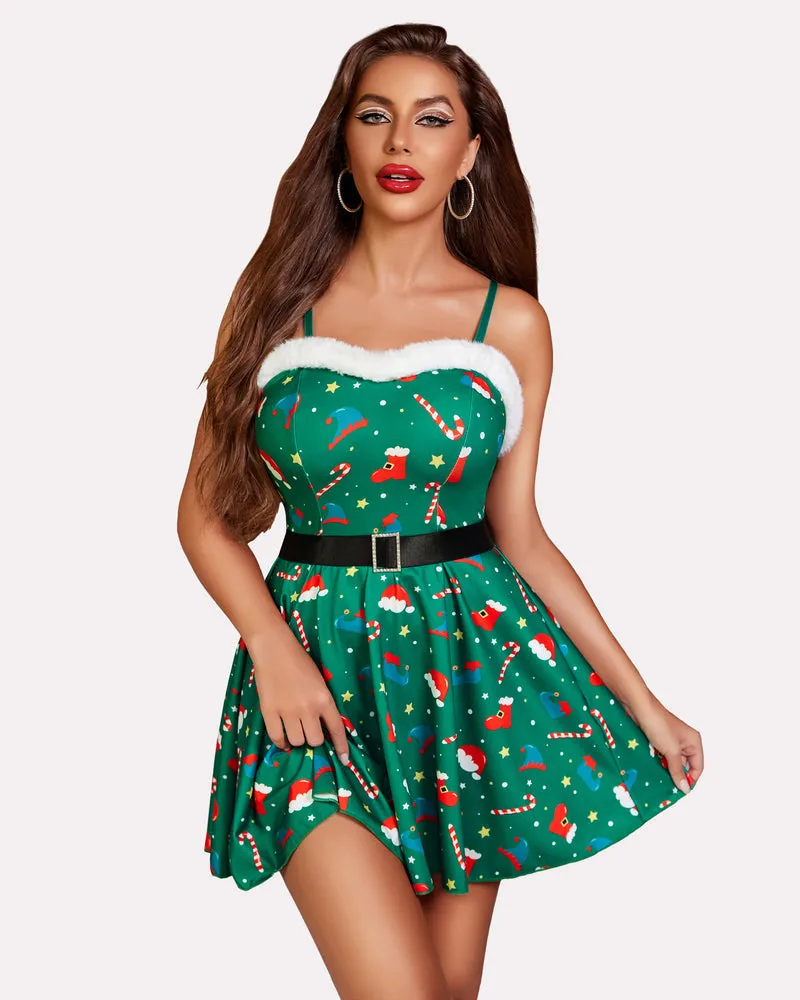 Santa Halter Sleepwear Babydoll