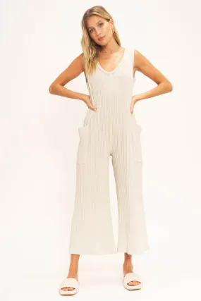 SANTA MARIA SWEATER RIB WIDE LEG JUMPSUIT