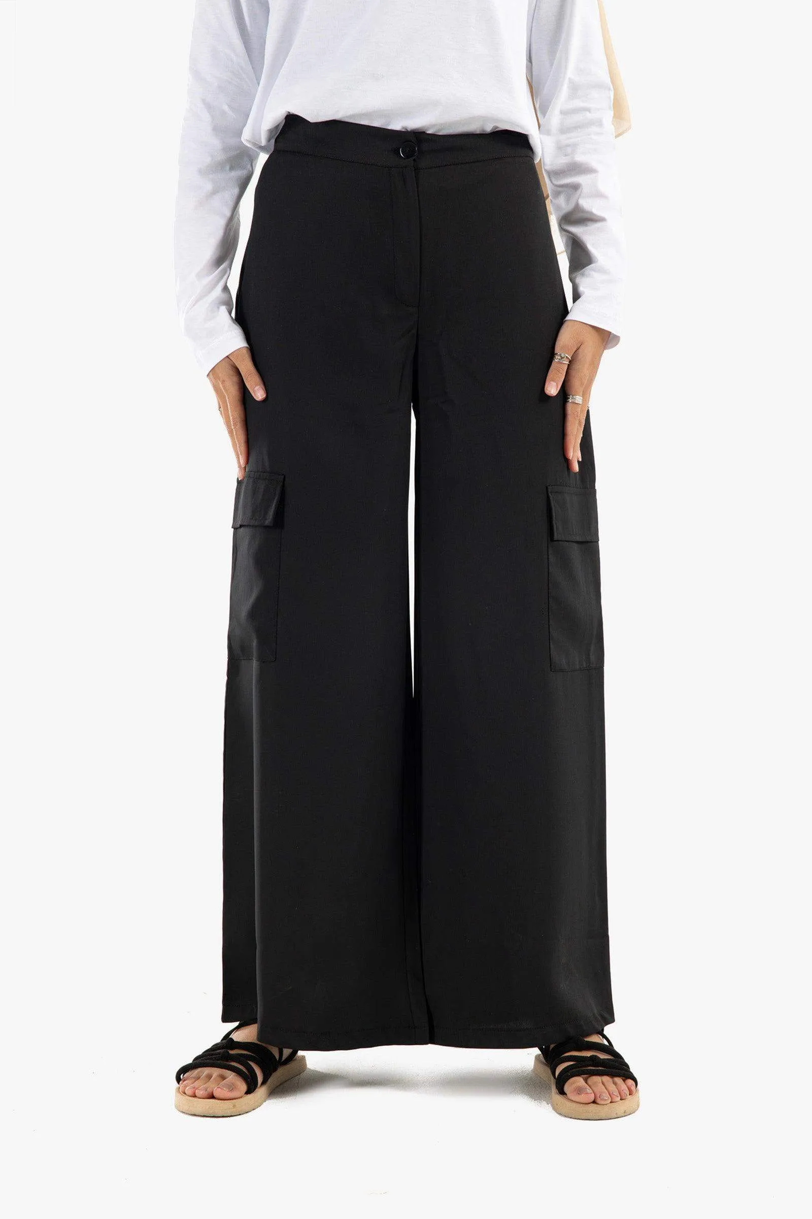 Satin Cargo Pants