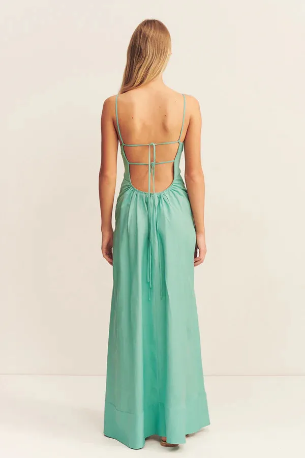 SHONA JOY - Alec Low Open Back Maxi Dress - Pool Blue