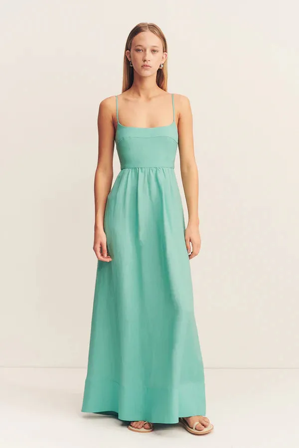 SHONA JOY - Alec Low Open Back Maxi Dress - Pool Blue