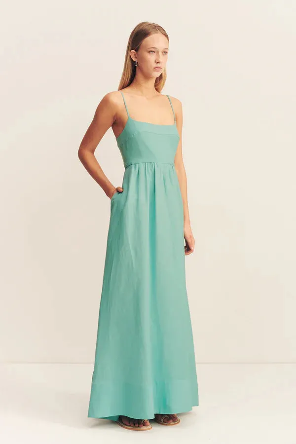 SHONA JOY - Alec Low Open Back Maxi Dress - Pool Blue