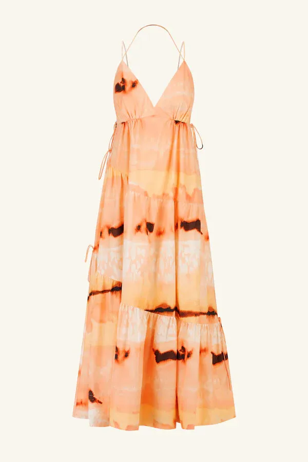 SHONA JOY - Larissa Tiered Maxi Dress - Peach Multi