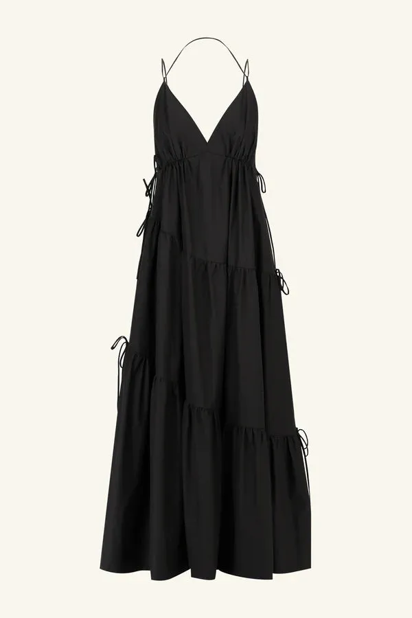 SHONA JOY - Maiori Tiered Maxi Dress - Black