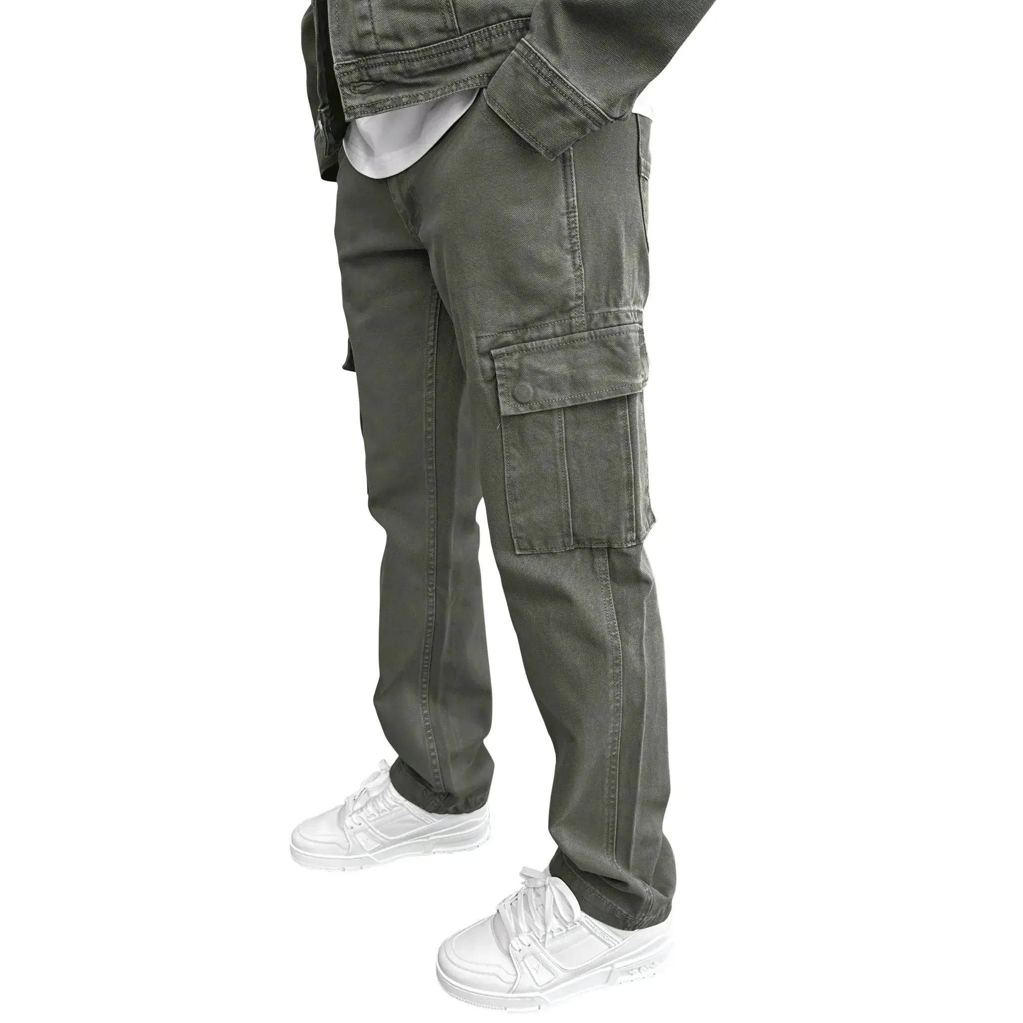 SIARR Green Denim Jacket & Cargo Pants