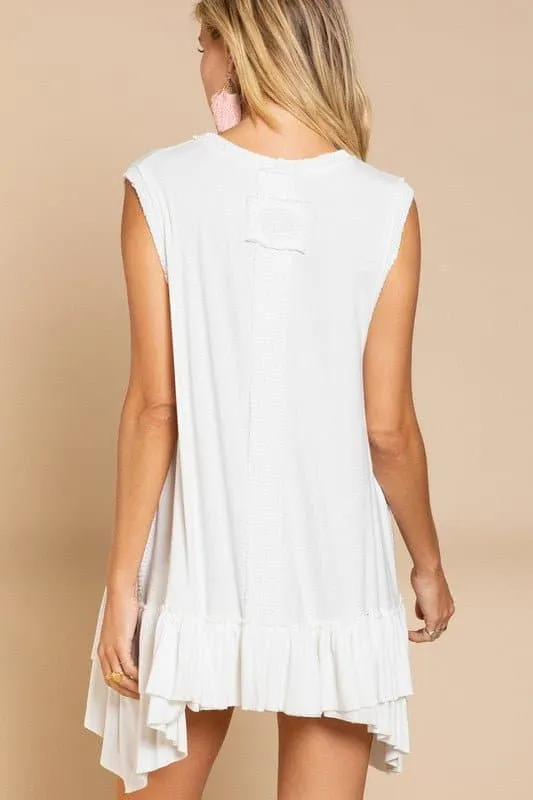 Simply Satisfying Sleeveless Ruffle Hem Mini Dress