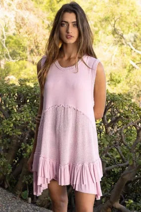 Simply Satisfying Sleeveless Ruffle Hem Mini Dress