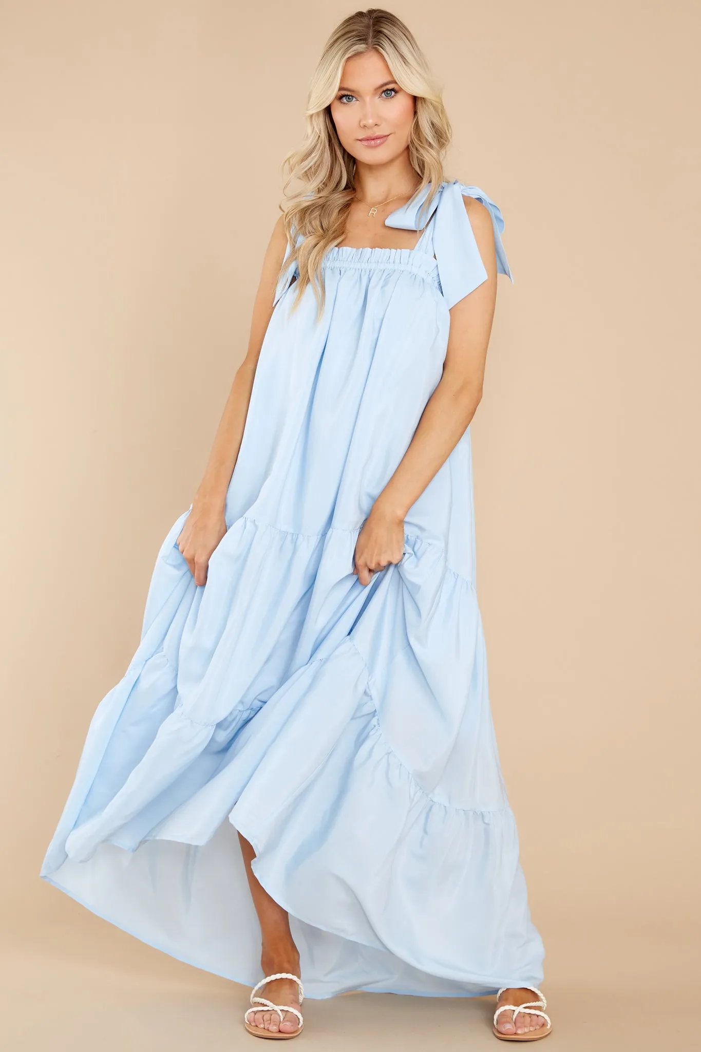 Starry Skies Light Blue Maxi Dress