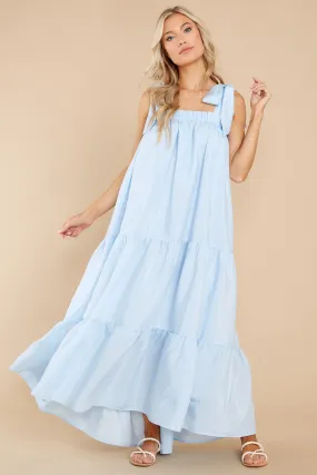 Starry Skies Light Blue Maxi Dress