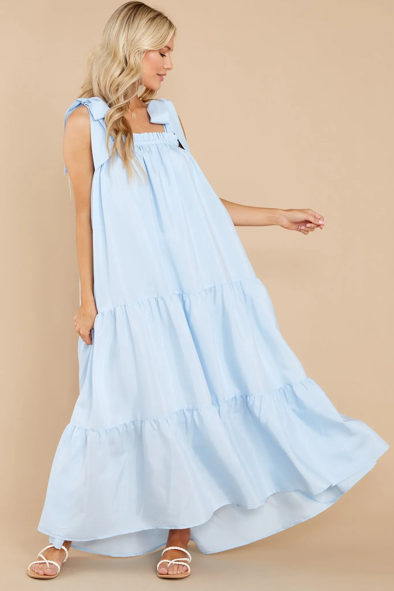 Starry Skies Light Blue Maxi Dress