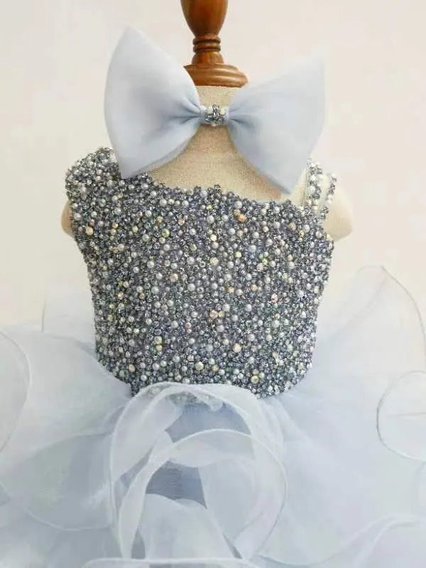 Stylish Little Girls Sparkly Pageant Cupcake Gowns