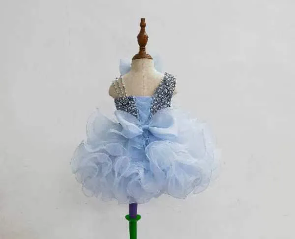 Stylish Little Girls Sparkly Pageant Cupcake Gowns