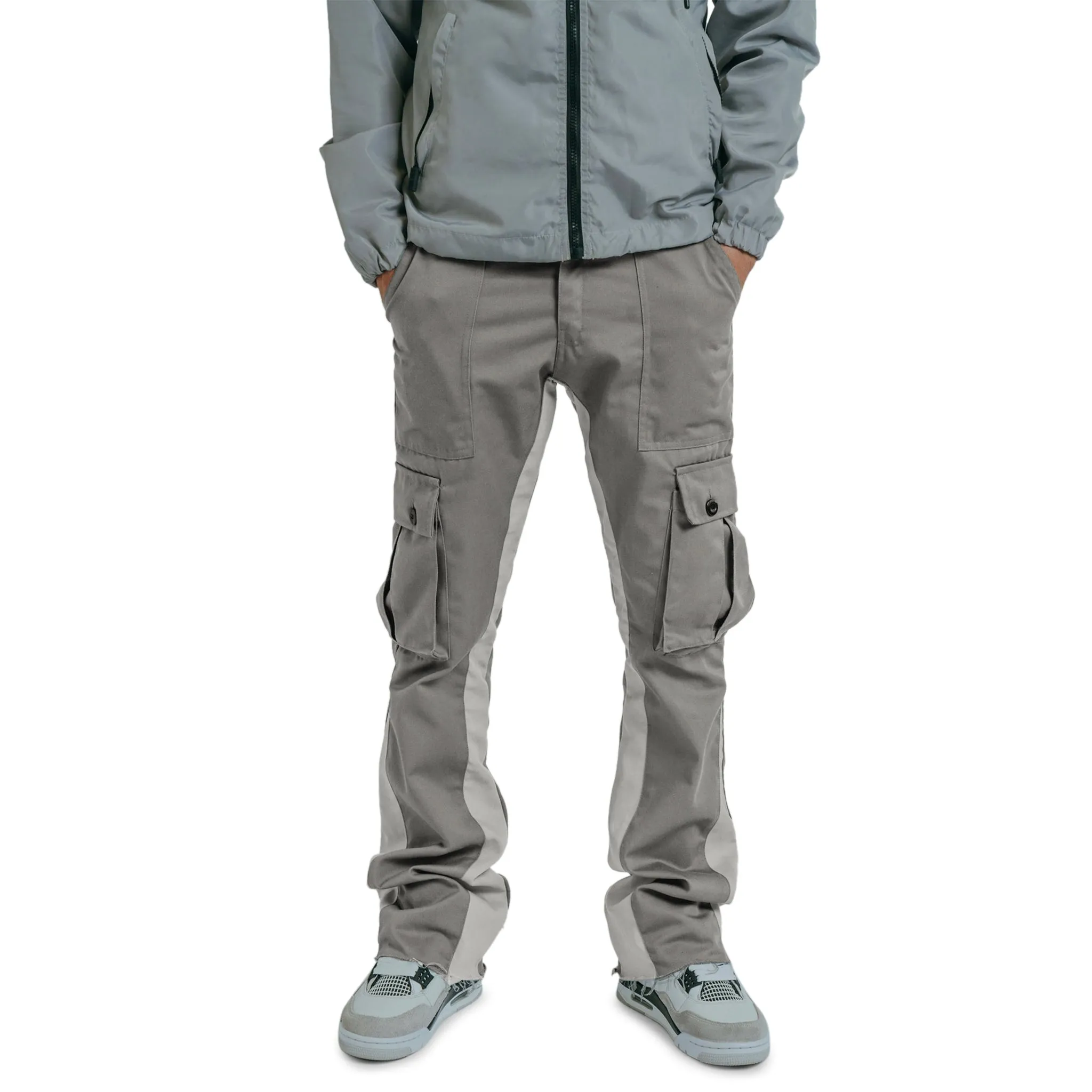 Suavo World Cargo Flare Trousers Grey