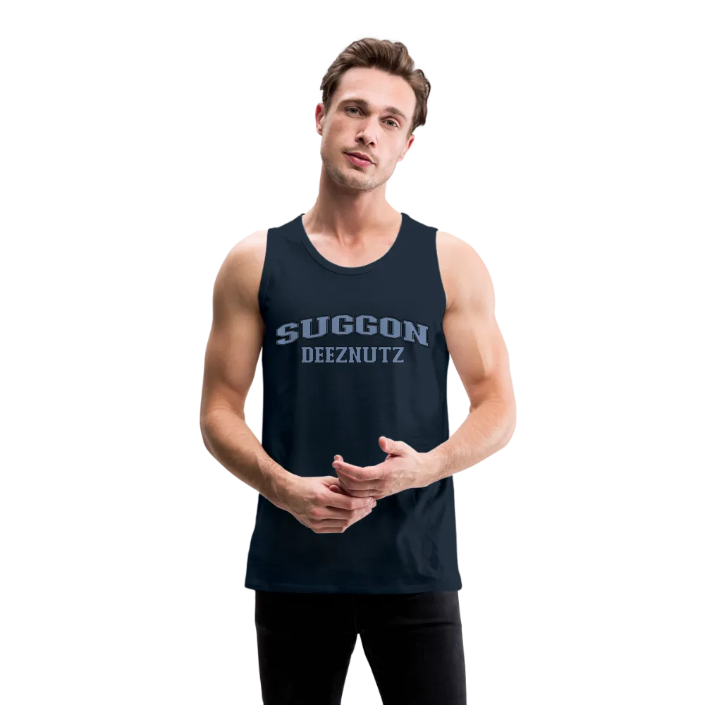 Suggon Deeznutz Tank Top (in Blue Ball Colors - Funny Sexual Humor)