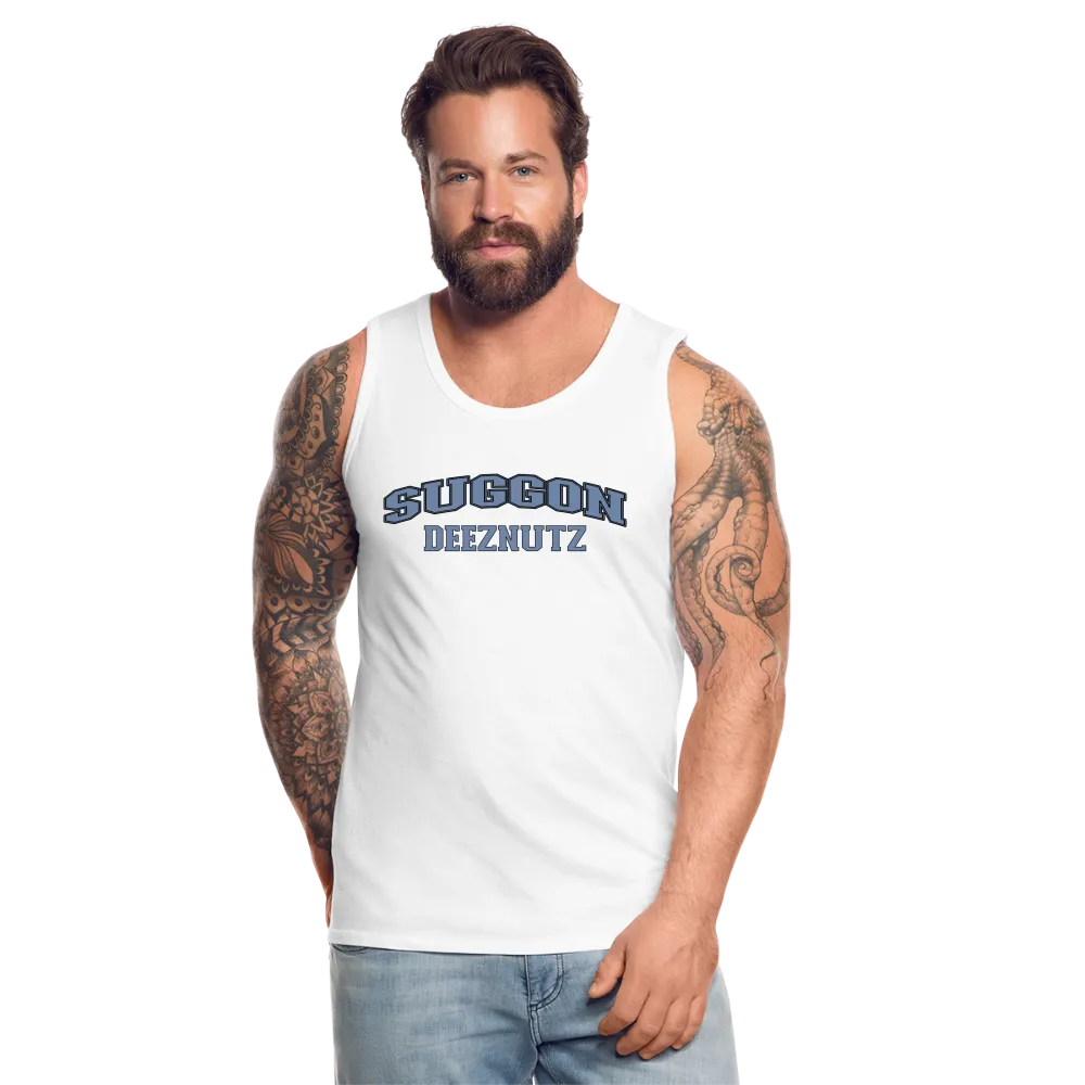 Suggon Deeznutz Tank Top (in Blue Ball Colors - Funny Sexual Humor)