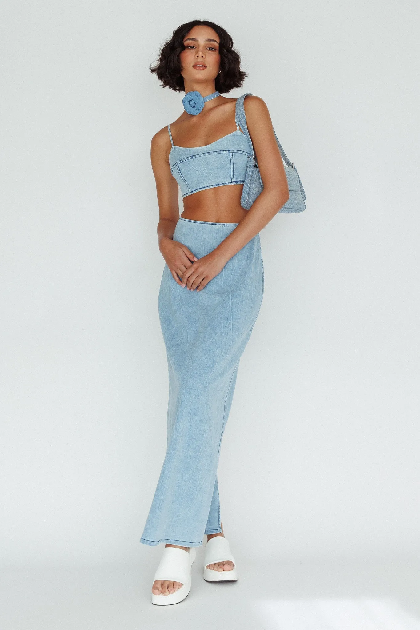 The Moment Maxi Skirt Denim