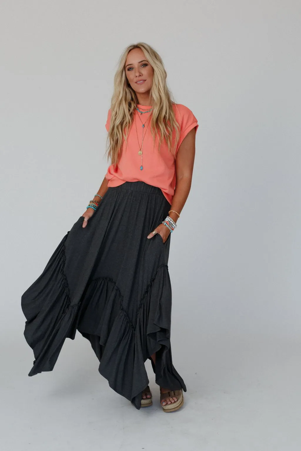 The Nest Forever Beauty Maxi Skirt - Charcoal