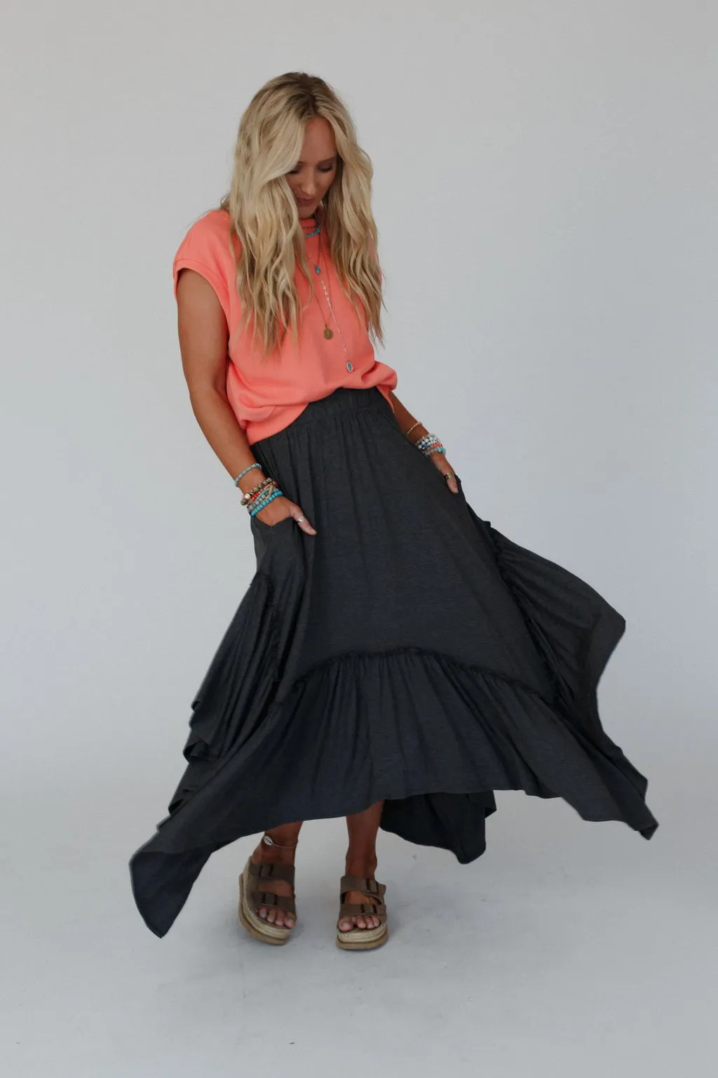 The Nest Forever Beauty Maxi Skirt - Charcoal