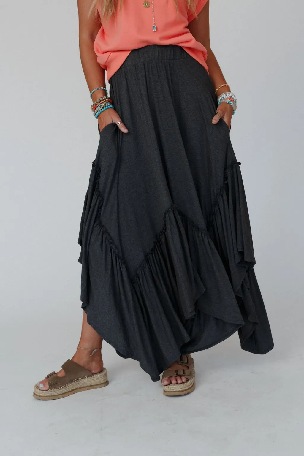 The Nest Forever Beauty Maxi Skirt - Charcoal