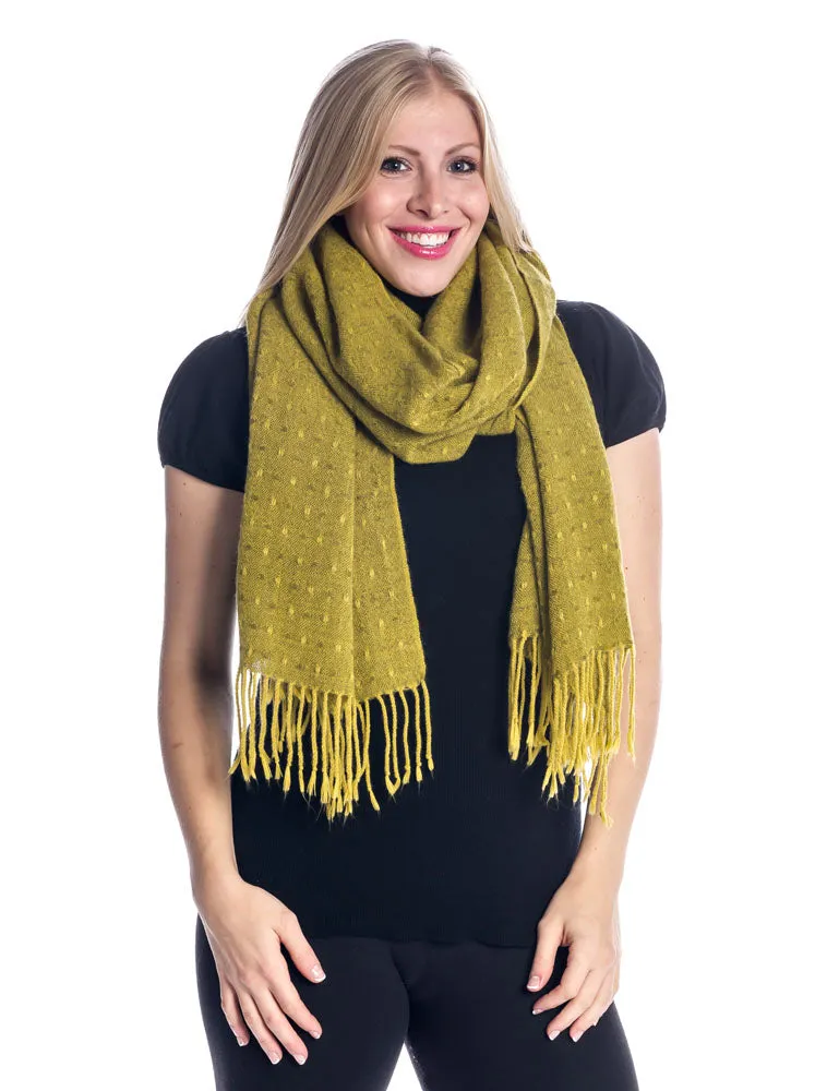 'Toasty' Warm Soft Premium Winter Scarf - Dot Pattern - Apple Green