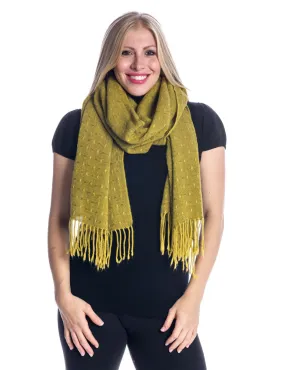 'Toasty' Warm Soft Premium Winter Scarf - Dot Pattern - Apple Green