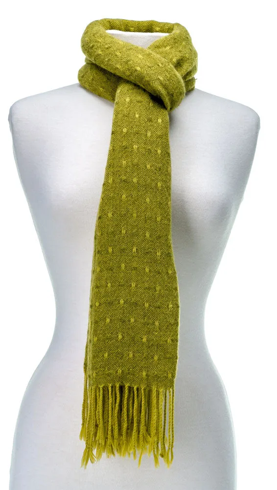 'Toasty' Warm Soft Premium Winter Scarf - Dot Pattern - Apple Green