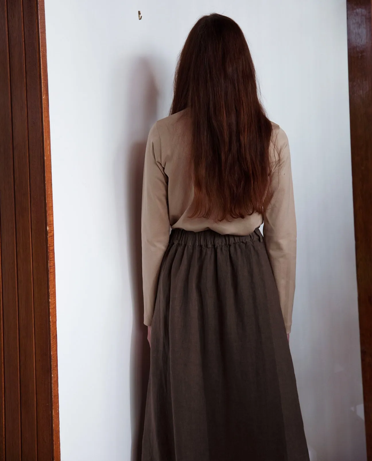 Ursa Linen Skirt In Crocodile